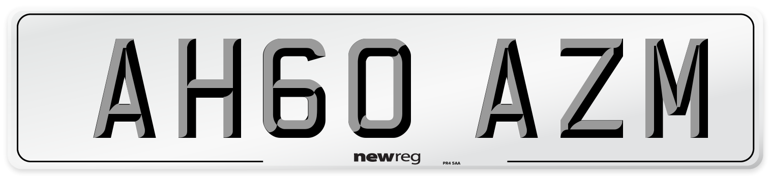AH60 AZM Number Plate from New Reg